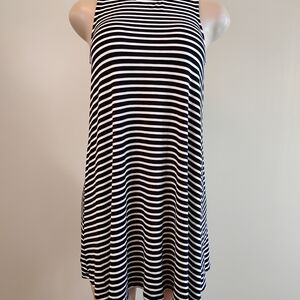 Old Navy Navy and White Striped Sleeveless Dress
